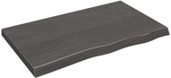 SHUMEE Nástěnná police 100 × 60 × (2-6) cm, ošetřený masivní dub, tmavě hnědá - Shelf