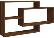 SHUMEE Nástěnná police 104 × 20 × 58,5 cm, kompozitní dřevo, hnědý dub - Shelf