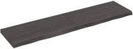 SHUMEE Nástěnná police 120 × 30 × (2-4) cm, ošetřený masivní dub, tmavě hnědá - Shelf