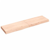 SHUMEE Nástěnná police 120 × 30 × (2-6) cm, neošetřené masivní dubové dřevo - Shelf