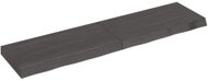 SHUMEE Nástěnná police 120 × 30 × (2-6) cm, ošetřený masivní dub, tmavě hnědá - Shelf