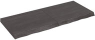 SHUMEE Nástěnná police 120 × 50 × (2-6) cm, ošetřený masivní dub, tmavě hnědá - Shelf