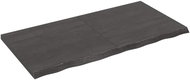 SHUMEE Nástěnná police 120 × 60 × (2-4) cm, ošetřený masivní dub, tmavě hnědá - Shelf