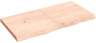 SHUMEE Nástěnná police 120 × 60 × (2-6) cm, neošetřené masivní dubové dřevo - Shelf
