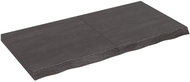 SHUMEE Nástěnná police 120 × 60 × (2-6) cm, ošetřený masivní dub, tmavě hnědá - Shelf