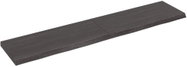 SHUMEE Nástěnná police 140 × 30 × (2-4) cm, ošetřený masivní dub, tmavě hnědá - Shelf