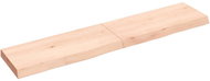 SHUMEE Nástěnná police 140 × 30 × (2-6) cm, neošetřené masivní dubové dřevo - Shelf