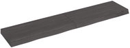 SHUMEE Nástěnná police 140 × 30 × (2-6) cm, ošetřený masivní dub, tmavě hnědá - Shelf