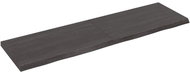 SHUMEE Nástěnná police 140 × 40 × (2-4) cm, ošetřený masivní dub, tmavě hnědá - Shelf