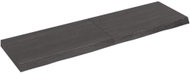 SHUMEE Nástěnná police 140 × 40 × (2-6) cm, ošetřený masivní dub, tmavě hnědá - Shelf