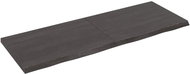 SHUMEE Nástěnná police 140 × 50 × (2-4) cm, ošetřený masivní dub, tmavě hnědá - Shelf