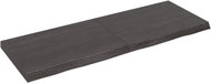 SHUMEE Nástěnná police 140 × 50 × (2-6) cm, ošetřený masivní dub, tmavě hnědá - Shelf