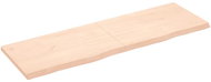 SHUMEE Nástěnná police 160 × 50 × (2-4) cm, neošetřené masivní dubové dřevo - Shelf