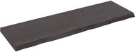 SHUMEE Nástěnná police 160 × 50 × (2-6) cm, ošetřený masivní dub, tmavě hnědá - Shelf