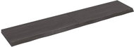 SHUMEE Nástěnná police 200 × 40 × (2-6) cm, ošetřený masivní dub, tmavě hnědá - Shelf