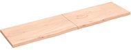 SHUMEE Nástěnná police 200 × 50 × (2-4) cm, neošetřené masivní dubové dřevo - Shelf