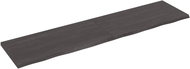 SHUMEE Nástěnná police 200 × 50 × (2-4) cm, ošetřený masivní dub, tmavě hnědá - Shelf
