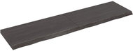 SHUMEE Nástěnná police 200 × 50 × (2-6) cm, ošetřený masivní dub, tmavě hnědá - Shelf