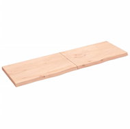SHUMEE Nástěnná police 200 × 60 × (2-6) cm, neošetřené masivní dubové dřevo - Shelf