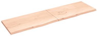 SHUMEE Nástěnná police 220 × 60 × (2-4) cm, neošetřené masivní dubové dřevo - Shelf