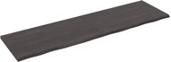 SHUMEE Nástěnná police 220 × 60 × (2-4) cm, ošetřený masivní dub, tmavě hnědá - Shelf