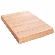 SHUMEE Nástěnná police 40 × 60 × (2-6) cm, ošetřený masivní dub, světle hnědá - Shelf