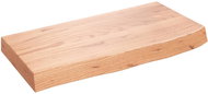SHUMEE Nástěnná police 60 × 30 × (2-6) cm, ošetřený masivní dub, světle hnědá - Shelf