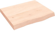 SHUMEE Nástěnná police 60 × 50 × (2-6) cm, neošetřené masivní dubové dřevo - Shelf