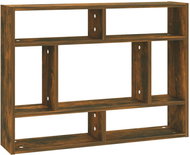 SHUMEE Nástěnná police 75 × 16 × 55 cm, kompozitní dřevo, kouřový dub - Shelf