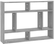 SHUMEE Nástěnná police 75 × 16 × 55 cm, kompozitní dřevo, šedá sonoma - Shelf