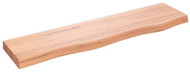 SHUMEE Nástěnná police 80 × 20 × 4 cm, ošetřený masivní dub, světle hnědá - Shelf
