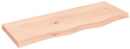 SHUMEE Nástěnná police 80 × 30 × (2-4) cm, neošetřené masivní dubové dřevo - Shelf