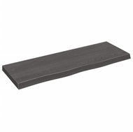 SHUMEE Nástěnná police 80 × 30 × (2-4) cm, ošetřený masivní dub, tmavě hnědá - Shelf