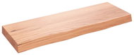 SHUMEE Nástěnná police 80 × 30 × (2-6) cm, ošetřený masivní dub, světle hnědá - Shelf