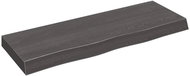 SHUMEE Nástěnná police 80 × 30 × (2-6) cm, ošetřený masivní dub, tmavě hnědá - Shelf
