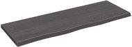 SHUMEE Nástěnná police 80 × 30 × 2 cm, ošetřený masivní dub, tmavě šedá - Shelf