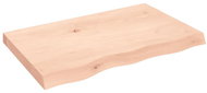 SHUMEE Nástěnná police 80 × 50 × (2-6) cm, neošetřené masivní dubové dřevo - Shelf