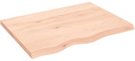 SHUMEE Nástěnná police 80 × 60 × (2-4) cm, neošetřené masivní dubové dřevo - Shelf