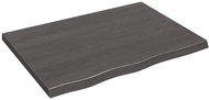SHUMEE Nástěnná police 80 × 60 × (2-4) cm, ošetřený masivní dub, tmavě hnědá - Shelf