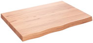 SHUMEE Nástěnná police 80 × 60 × (2-6) cm, ošetřený masivní dub, světle hnědá - Shelf