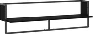 SHUMEE Nástěnná police s tyčí 100 × 25 × 30 cm, černá - Shelf