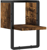 SHUMEE Nástěnná police s tyčí 20 × 25 × 30 cm, kouřový dub - Shelf
