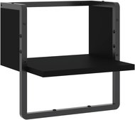SHUMEE Nástěnná police s tyčí 30 × 25 × 30 cm, černá - Shelf
