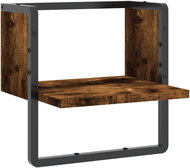 SHUMEE Nástěnná police s tyčí 30 × 25 × 30 cm, kouřový dub - Shelf