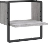SHUMEE Nástěnná police s tyčí 30 × 25 × 30 cm, šedá sonoma - Shelf