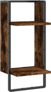 SHUMEE Nástěnná police s tyčí 30 × 25 × 65 cm, kouřový dub - Shelf