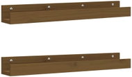 SHUMEE Nástěnné police 2 ks, 80 × 12 × 9 cm, masivní borovice, medově hnědé - Shelf