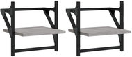 SHUMEE Nástěnné police s tyčemi 2 ks, 30 × 25 × 30 cm, šedé sonoma - Shelf