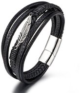 Bracelet Leather bracelet leaf 22cm A7004-7 - Náramek