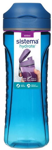 Sistema® Hydrate™ Tritan Bottle Swift Flip Top 600 ml, blue - Drinking Bottle - Main image